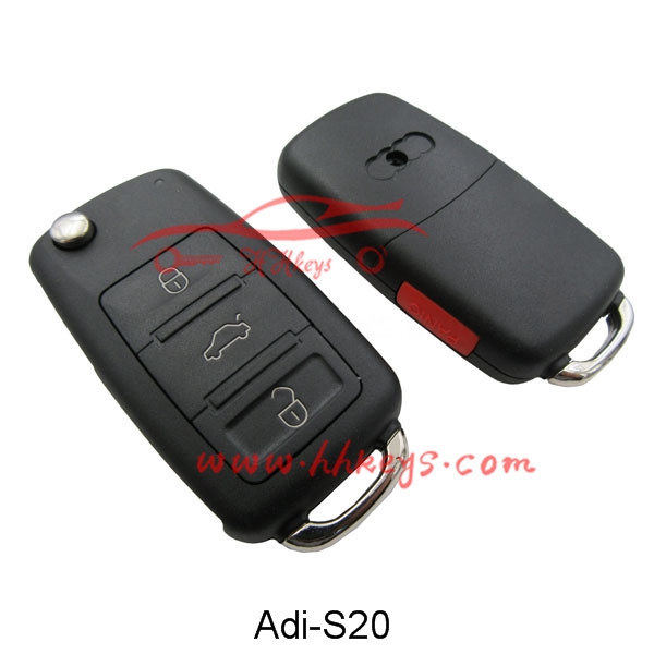 Factory directly supply Ceramic Id33 Transponder Chip -
 Audi 3+1 Button Flip Remote Key Blank With Square Head – Hou Hui