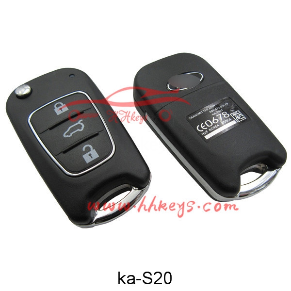 Good Quality Original Remote Samrt Key -
 Kia 3 Buttons Flip Key Shell With Metal Frame – Hou Hui