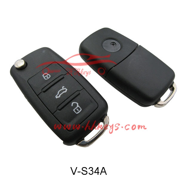 VW 3 Button Flip Remote Key Blank Dengan skru