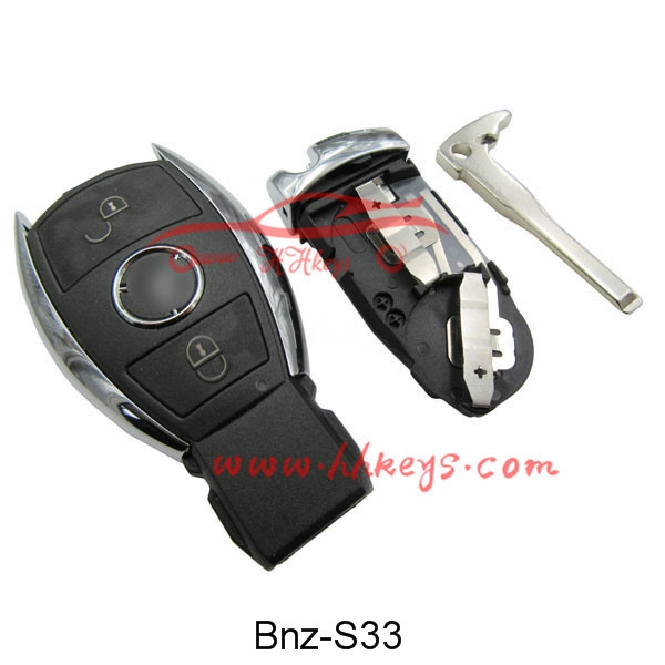 China OEM Auto Key Fob -
 Benz 2 Button Smart Car Key Fob With Logo(With Battery Clip, With Blade) – Hou Hui