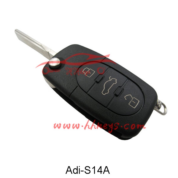 Audi 3 Button Flip Remote Key Shell With 2032 Battery Holder(CR2032)