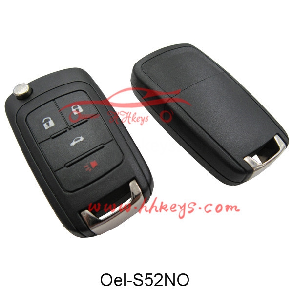 Opel Insignia 4 Button Flip Remote Key Shell No Logo