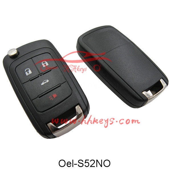 Top Suppliers Flip Car Key Blank -
 Opel Insignia 4 Button Flip Remote Key Shell No Logo – Hou Hui