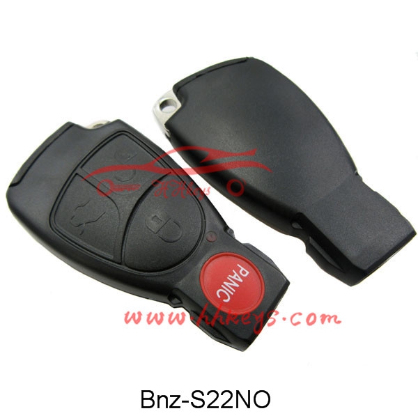 Benz 3+1 Button Smart Remote Key Fob No Logo(With Battery Clip, With Blade)