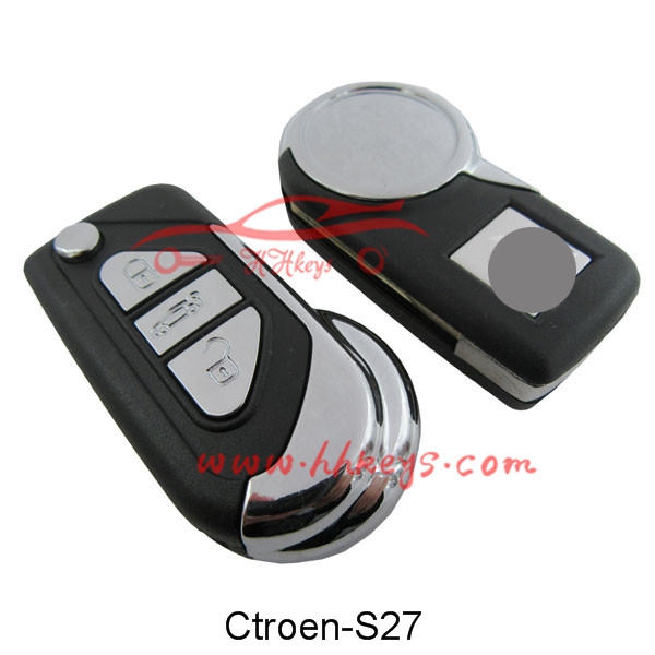 Citroen DS3 3 Buttons Flip Key Shell Case (VA2 Blade)