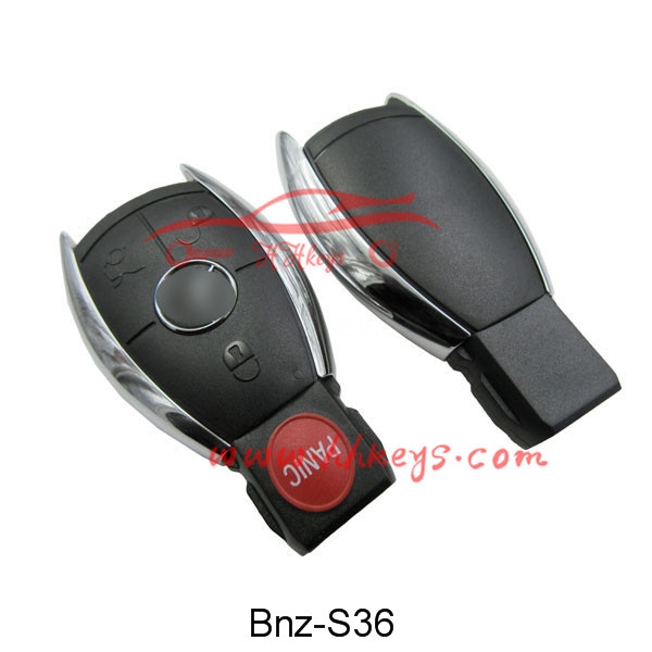 Benz 3+1 Button Smart Car Key Shell With Logo(No Battery Clip, No Blade)