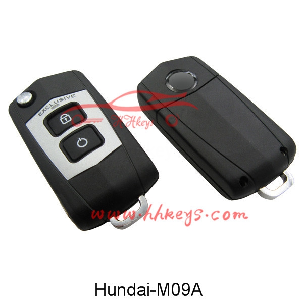 Hyundai Elantra 2 Buttons Modified Flip Key Shell With Battery Place (Korea Style) Right Blade