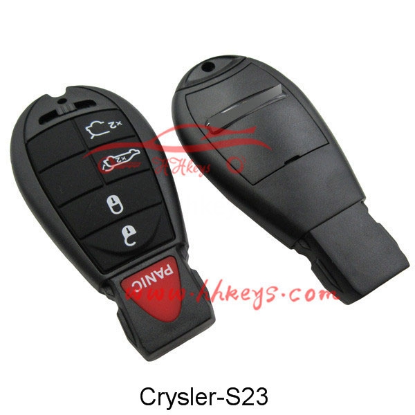 Chrysler Black Color 4+1 Buttons Smart Key Shell With Blade