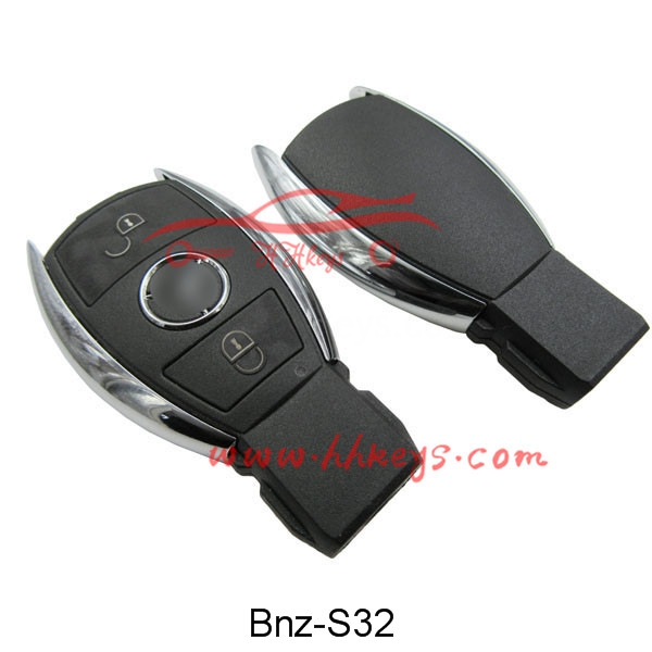 Benz 2 Button Smart Car Key Cover With Logo(No Battery Clip, No Blade)