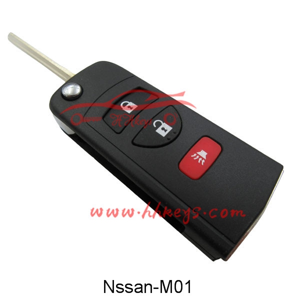 Nissan 2+1 Buttons Modified Flip Key Shell