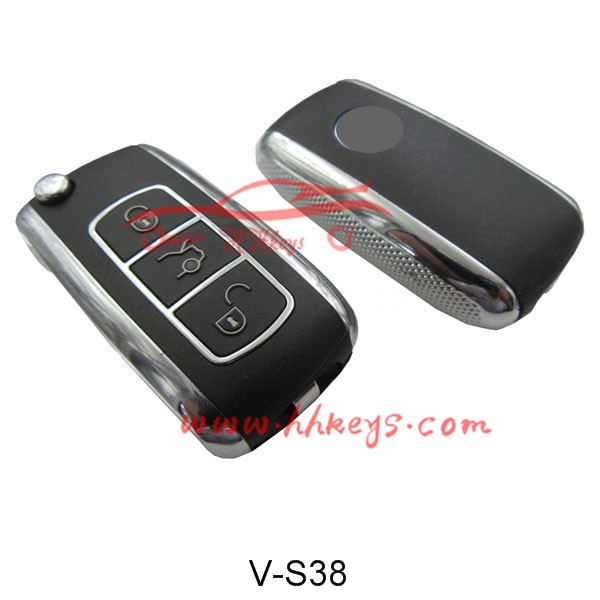Bentley Style VW 3 Buttons Flip Remote Key Shell