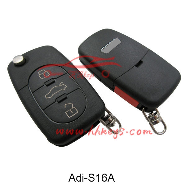 Short Lead Time for Key Duplicating Machine -
 Audi 3+1 Button Flip Remote Key Housing (CR2032) – Hou Hui