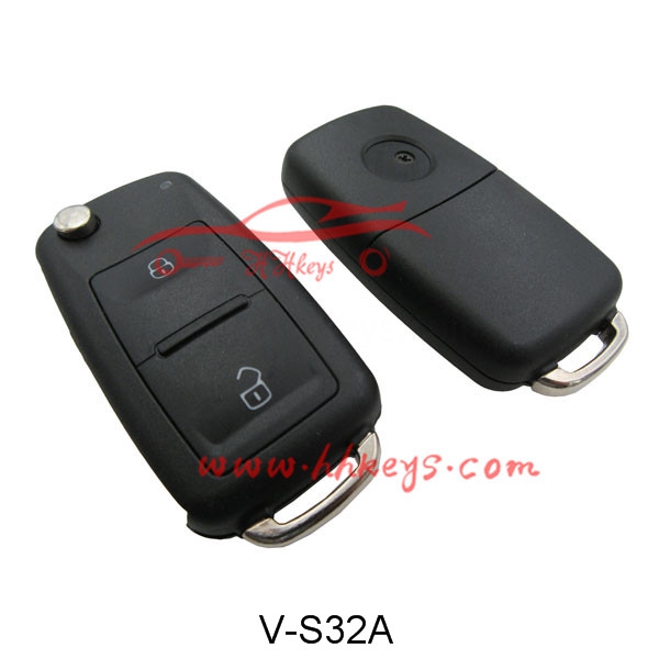 Volkswagen 2 Buttons Flip Blank Key With Screw