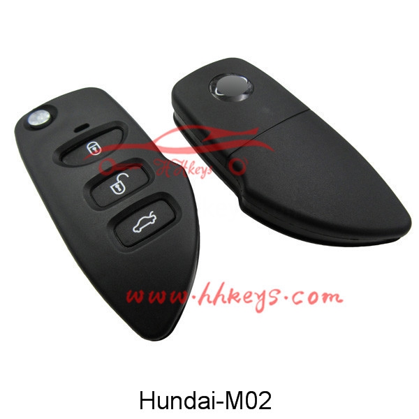 Professional ChinaAuto Ecu Programming Tool -
 Hyundai 3 Buttons modified flip key shell with logo – Hou Hui