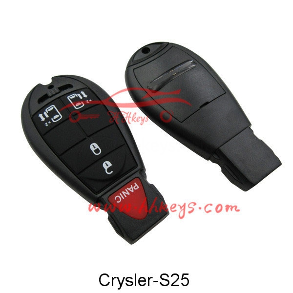 Chrysler Black Color 4+1 Buttons Smart Key Shell With Blade