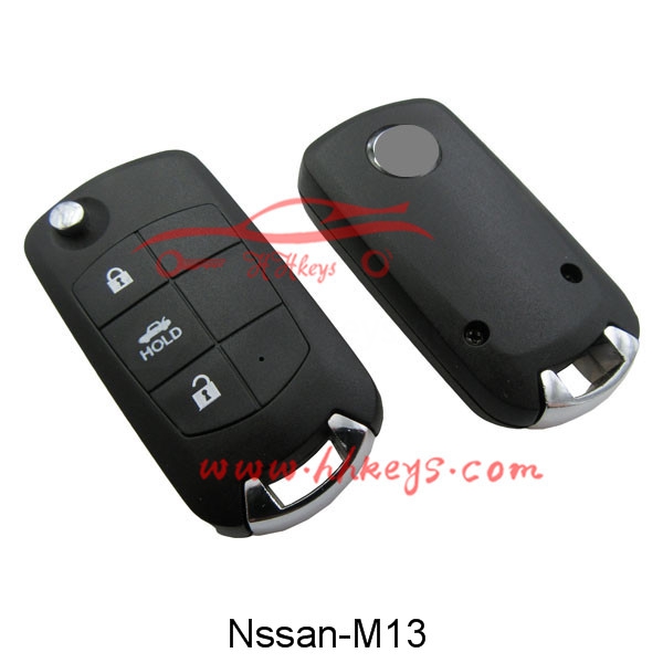 Nissan 3 Buttons modified flip key shell