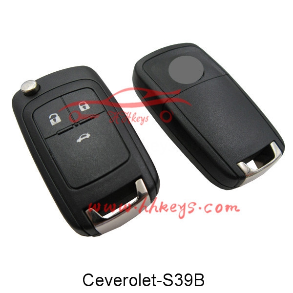 Chevrolet Cruze 3 Buttons Flip Key Case With Round Logo