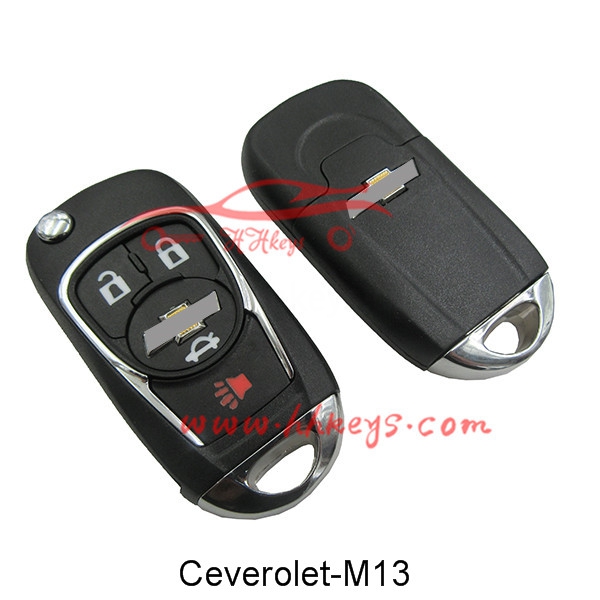 Chevrolet 4 Buttons Modified Flip Key Shell two side logo