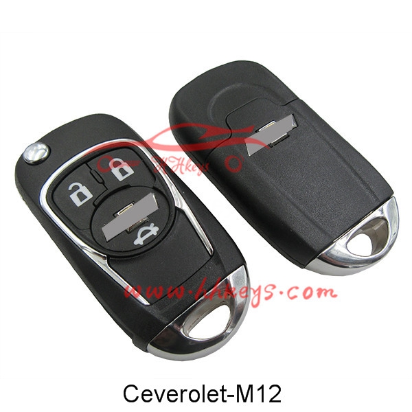 Chevrolet Cruze 3 Buttons Modified Flip Key Shell Two Side Logo