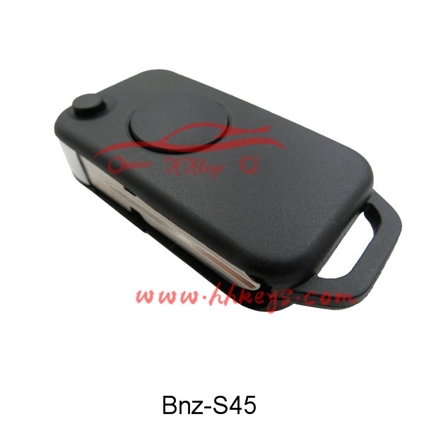 Benz 1 Button Flip Key Shell No Logo (HU39 Blade)