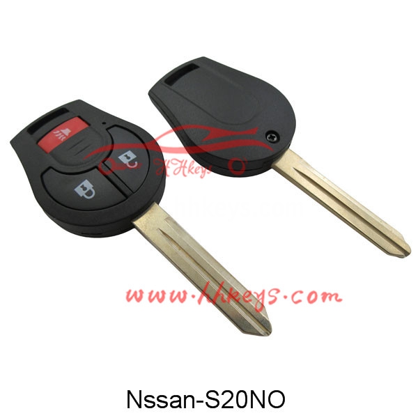 Nissan 2 + 1 Buttons iargúlta eochair bhlaosc aon lógó