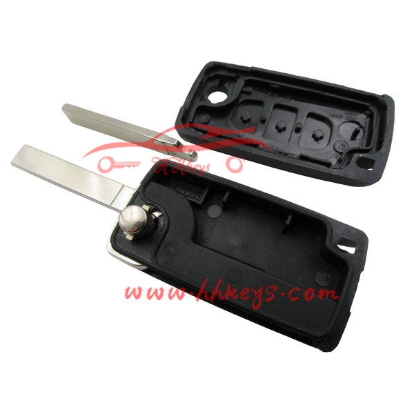 professional factory for 4d Transponder Chip -
Peugeot 3 Button Flip Remote Car Key Fob Shell (Trunk Button) – Hou Hui detail pictures