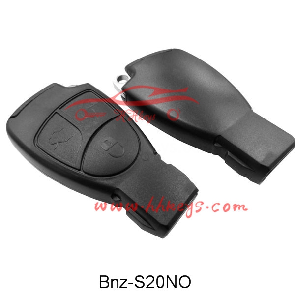 Benz 3 Button Smart Key Shell (With Battery Clip, With Blade，No Logo)