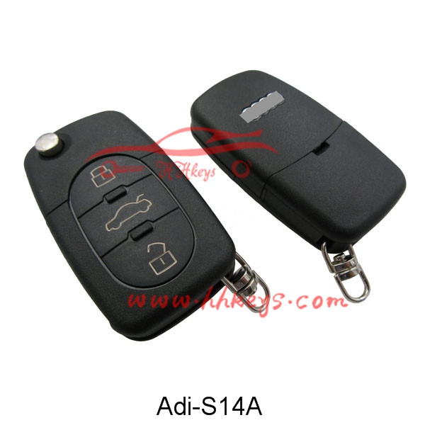 Audi 3 Button Flip Remote Key Shell With 2032 Battery Holder(CR2032)
