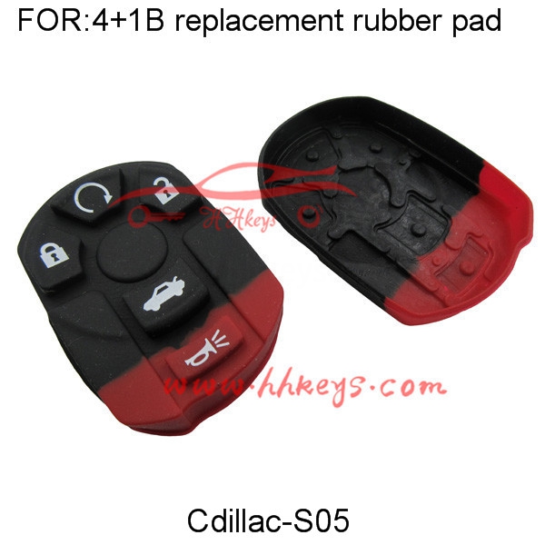 Cadillac 4+1 Buttons Remote Rubber Pad