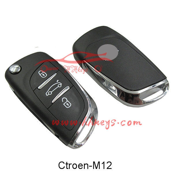 Citroen/Peugeot 3 Buttons Modified Flip Key Shell (VA2,CE0536)