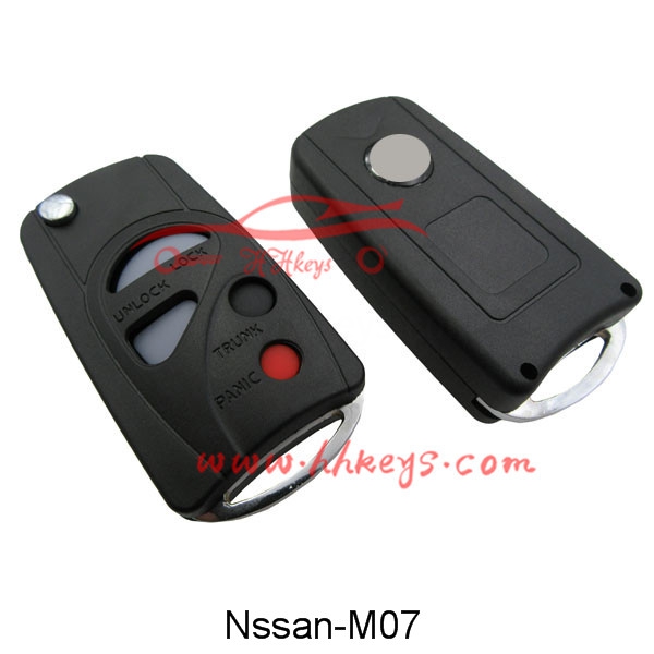 High reputation Car Keys Whole Sale -
 Nissan 3+1 Buttons modified flip key shell – Hou Hui