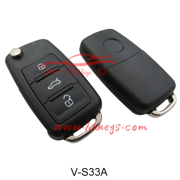 VW 202AD 3 Buttons Remote Key Flip Blank No Pin