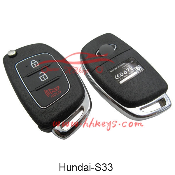 Hyundai 2+1 Buttons Flip Key Shell With Screw (with or without light)