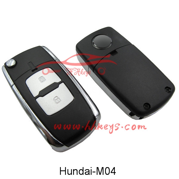 Hyundai 2 Buttons Modified Flip Key Shell With Left Blade