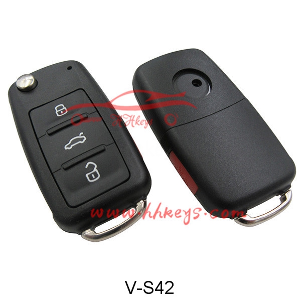 VW 3 + 1 Button Flip Key Blank (hogaaminayaan Kor)