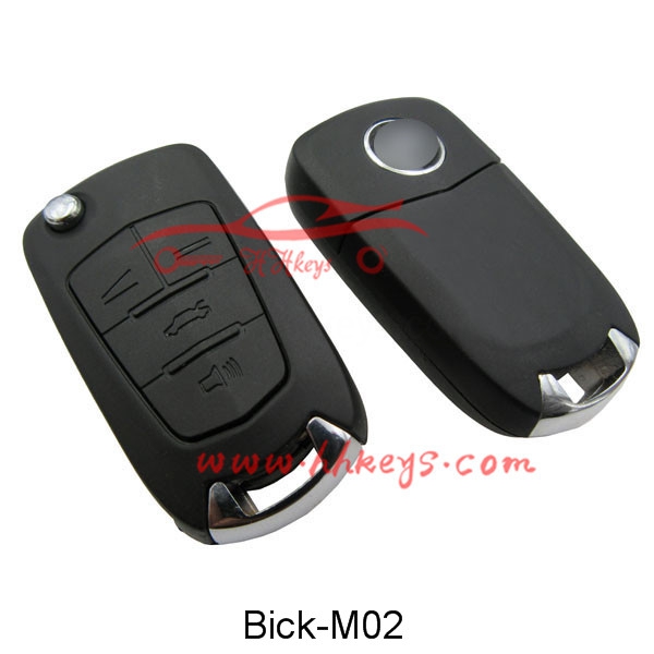 Buick 4 Buttons Modified Flip Key Shell With HU100 Blade