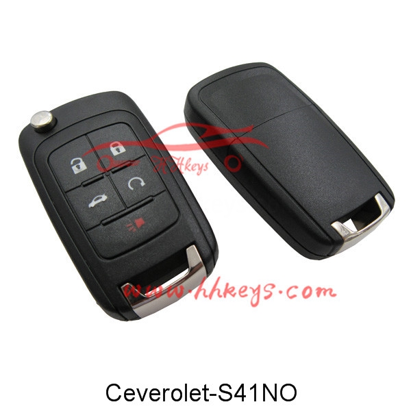 Chevrolet 5 Pogas Flip Remote Key Shell Bez logotipa